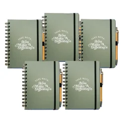 Journals|Baudville Journal, Wide-Ruled, Green/White, 70 Pages, 5/Pack (1396065P531)