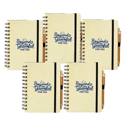 Journals|Baudville Journal, Wide-Ruled, Beige/Blue, 70 Pages, 5/Pack (1396064P531)