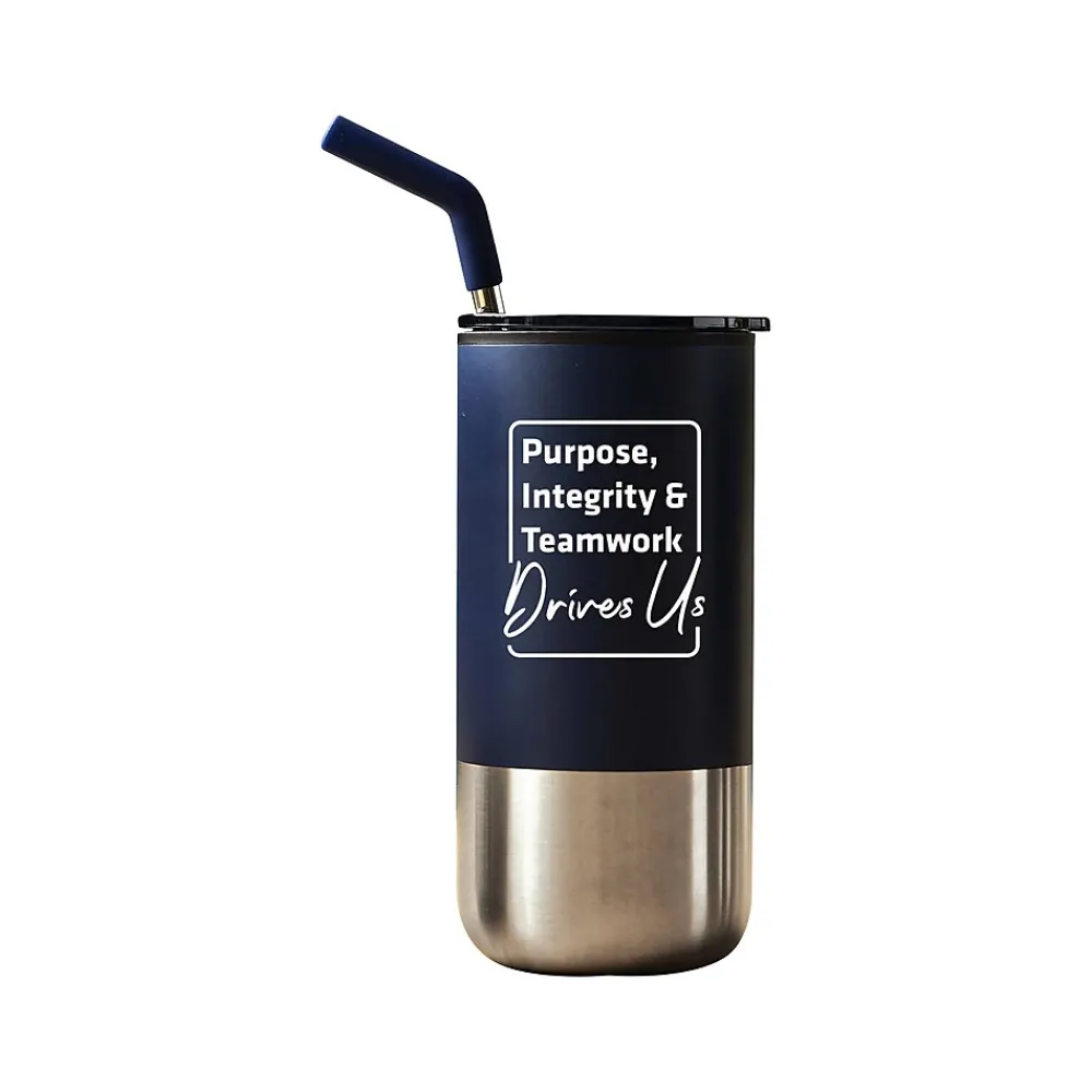 Tahoe Drives Us Travel Tumbler, Navy/Stainless Steel, 16 oz. (93146)<Baudville Sale