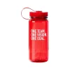 Baudville "Team, Vision, Goal" Plastic Water Bottle, 21 oz., Translucent Red/White (91586)