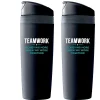 "Teamwork, Achieving More When We Work Together" Plastic Double Wall Insulated, 16 oz., 2/Pack (1393269P231)<Baudville New