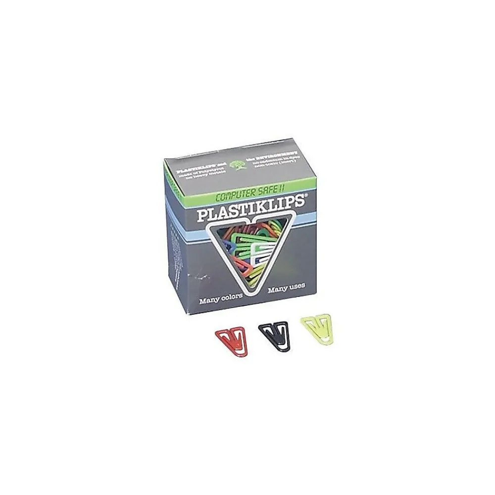 Clips & Fasteners|Baumgarten's Plastiklips Paper Clips, Medium, Assorted Colors, 500/Box (LP-0300)