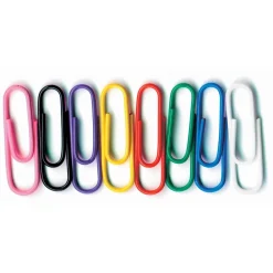 Clips & Fasteners|Baumgarten's Standard Paper Clips, Assorted Colors, 100 Clips/Pack, 10 Packs/Bundle (BAUMES5000-10)