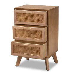 Storage Cabinets*Baxton Studio Baden 26" High 3-Drawer Nightstand, Natural Brown and Walnut Brown (201-12259-HiT)