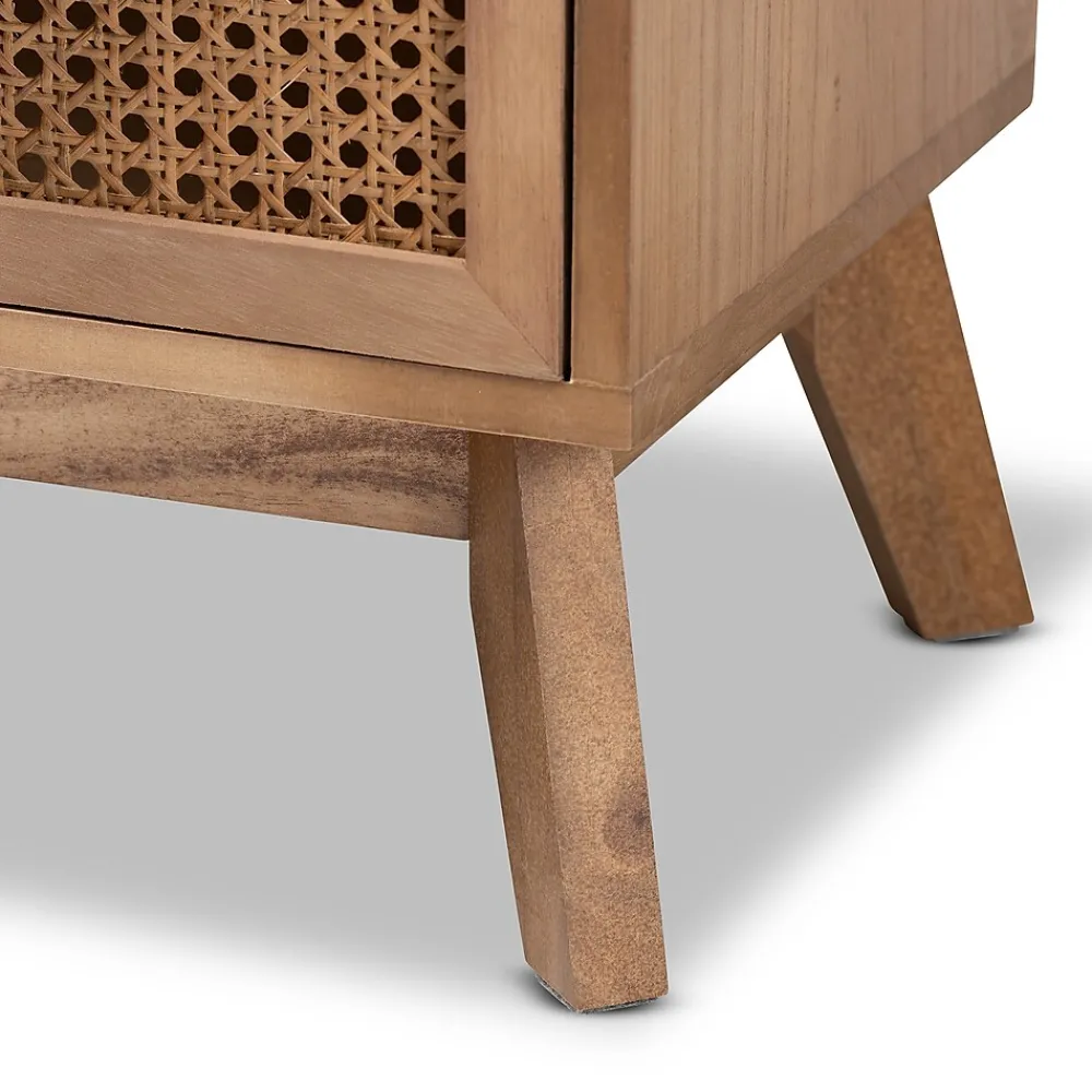 Storage Cabinets*Baxton Studio Baden 26" High 3-Drawer Nightstand, Natural Brown and Walnut Brown (201-12259-HiT)
