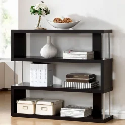 Bookcases*Baxton Studio Barnes 43.38'' W x 11.5'' D Bookshelf, Dark Brown (4339-STPL)