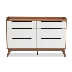 Storage Cabinets*Baxton Studio Brighton 37" High 6-Drawer Chest, White (2633-7496-STPL)