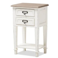Storage Cabinets*Baxton Studio Dauphine 26" High 2-Drawer Nightstand, White (2633-7577-STPL)