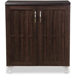 Storage Cabinets*Baxton Studio Excel 35.1" High 2-Shelf Storage Cabinet, Dark Brown (119-6498-HiT)