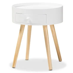 Storage Cabinets*Baxton Studio Jessen 17.75" High 1-Drawer Nightstand, White (154-9050-HiT)