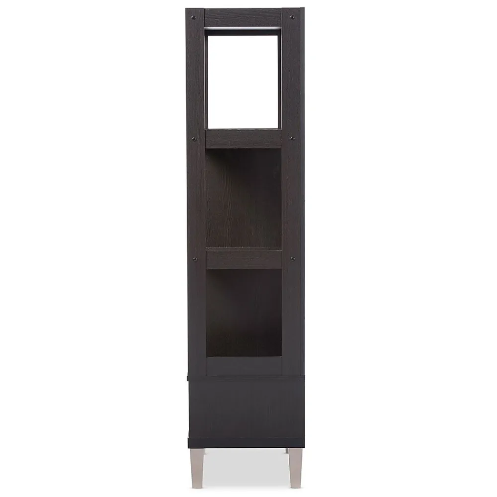 Bookcases*Baxton Studio Kalien 23.01'' W x 15.21'' D Bookshelf, Dark Brown (6465-STPL)
