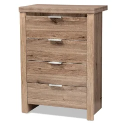 Storage Cabinets*Baxton Studio Laverne 38.19" High 4-Drawer Chest, Oak Brown (146-8296-HiT)