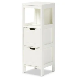 Storage Cabinets*Baxton Studio Reuben 35.04" High 1-Shelf Storage Cabinet, White (163-10299-HiT)