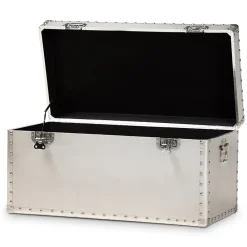 Storage Cabinets*Baxton Studio Serge 13.98" High Storage Trunk, Silver (160-10246-HiT)