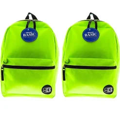 Bazic Basic 2-Piece Laptop Backpack Set, Medium, Lime Green, 2/Bundle (BAZ1034-2)