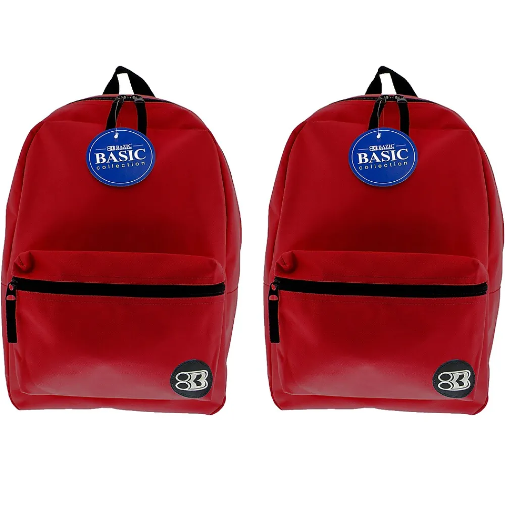 Products® Basic Backpack 16" Burgundy, Pack of 2 (BAZ1039-2)<Bazic Hot
