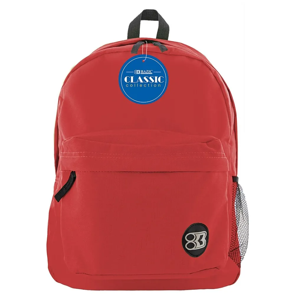 Products® Classic Backpack 17" Red, Pack of 2 (BAZ1052-2)<Bazic Clearance