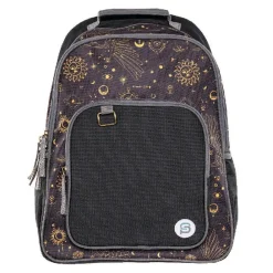 Bazic Raleigh Celestial Canvas Laptop Backpack, Large, Black/Gold (1120)
