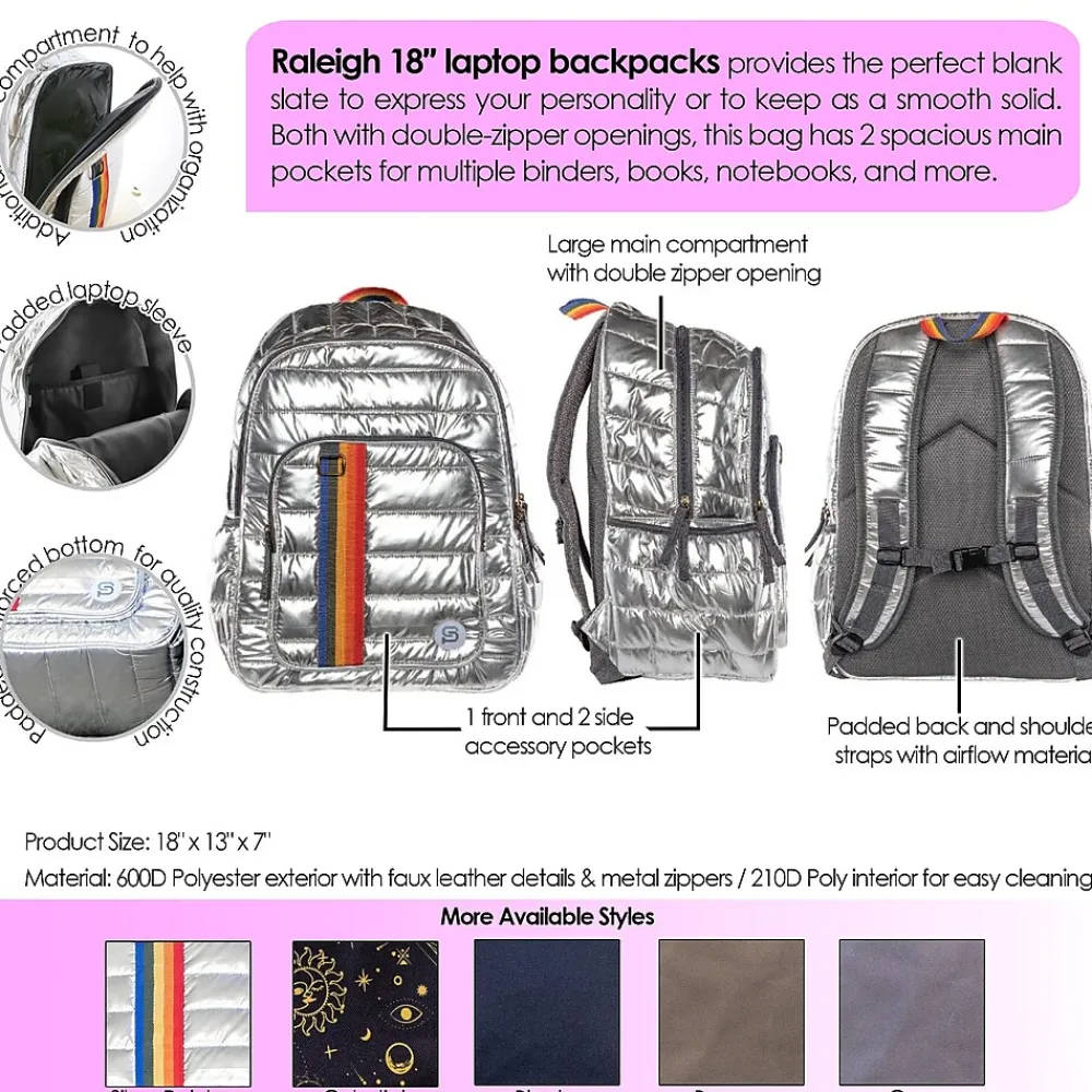 Bazic Raleigh Laptop Backpack, Large, Brown (1113)