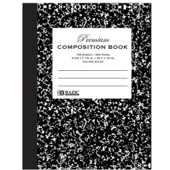 Composition Notebooks|Bazic 1-Subject Composition Notebooks, College Ruled, 100 Sheets, Multicolor, 6/Bundle (BAZ5091-6)