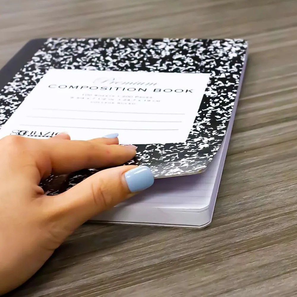 Composition Notebooks|Bazic 1-Subject Composition Notebooks, College Ruled, 100 Sheets, Multicolor, 6/Bundle (BAZ5091-6)