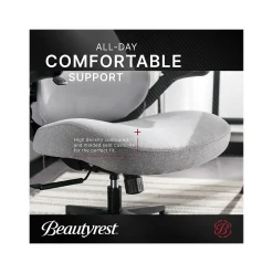Office Chairs*Beautyrest ErgoMax Ergonomic Mesh/Fabric Swivel Task Chair, (60078-Gry) Gray