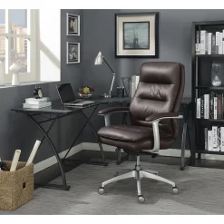 Office Chairs*Beautyrest Platinum Sofil Bonded Leather Executive Chair, (49404BR) Brown