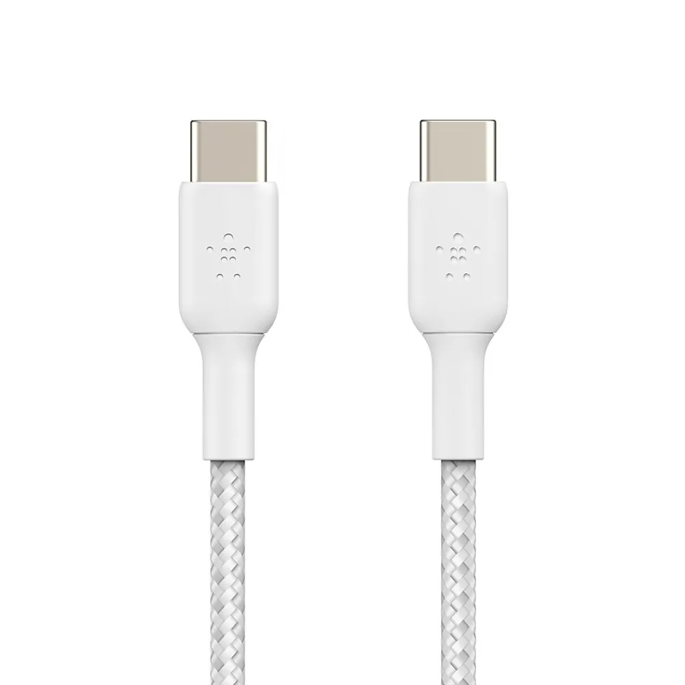 Belkin BOOST CHARGE 3.3 ft. Braided USB-C to USB-C Cable, White (CAB004BT1MWH)