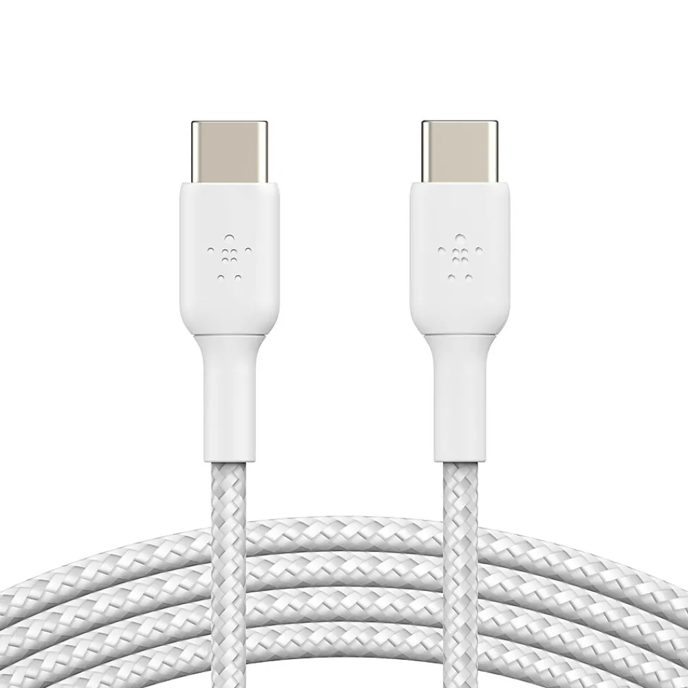 Belkin BOOST CHARGE 3.3 ft. Braided USB-C to USB-C Cable, White (CAB004BT1MWH)