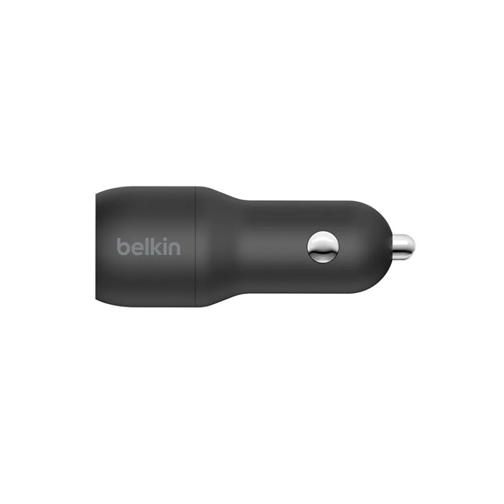 Belkin BOOST CHARGE Dual USB-A Car Charger, 24 W, Black (CCB001BTBK)