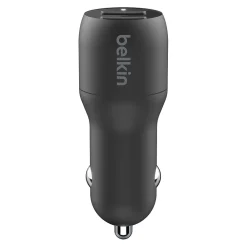 BOOST CHARGE Dual USB-A Car Charger 24 W + USB-A to Micro-USB Cable, Black<Belkin Sale