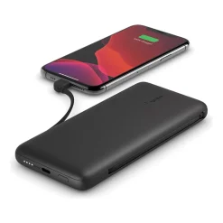 BOOST CHARGE Plus Lightning/USB Type-C Power Bank for Most Smartphones, 10000mAh, Black (BPB006BTBLK)<Belkin Sale