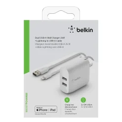 BOOST CHARGE USB-A Wall Charger for Multiple Brands, White (WCD001dq1MWH)<Belkin