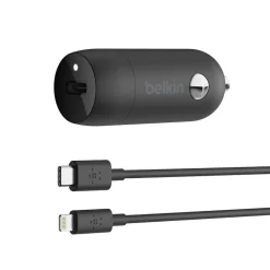 BOOST CHARGE USB-C to Lightning Cable Car Charger for Multiple Brands, Black (F7U099bt04-BLK)<Belkin