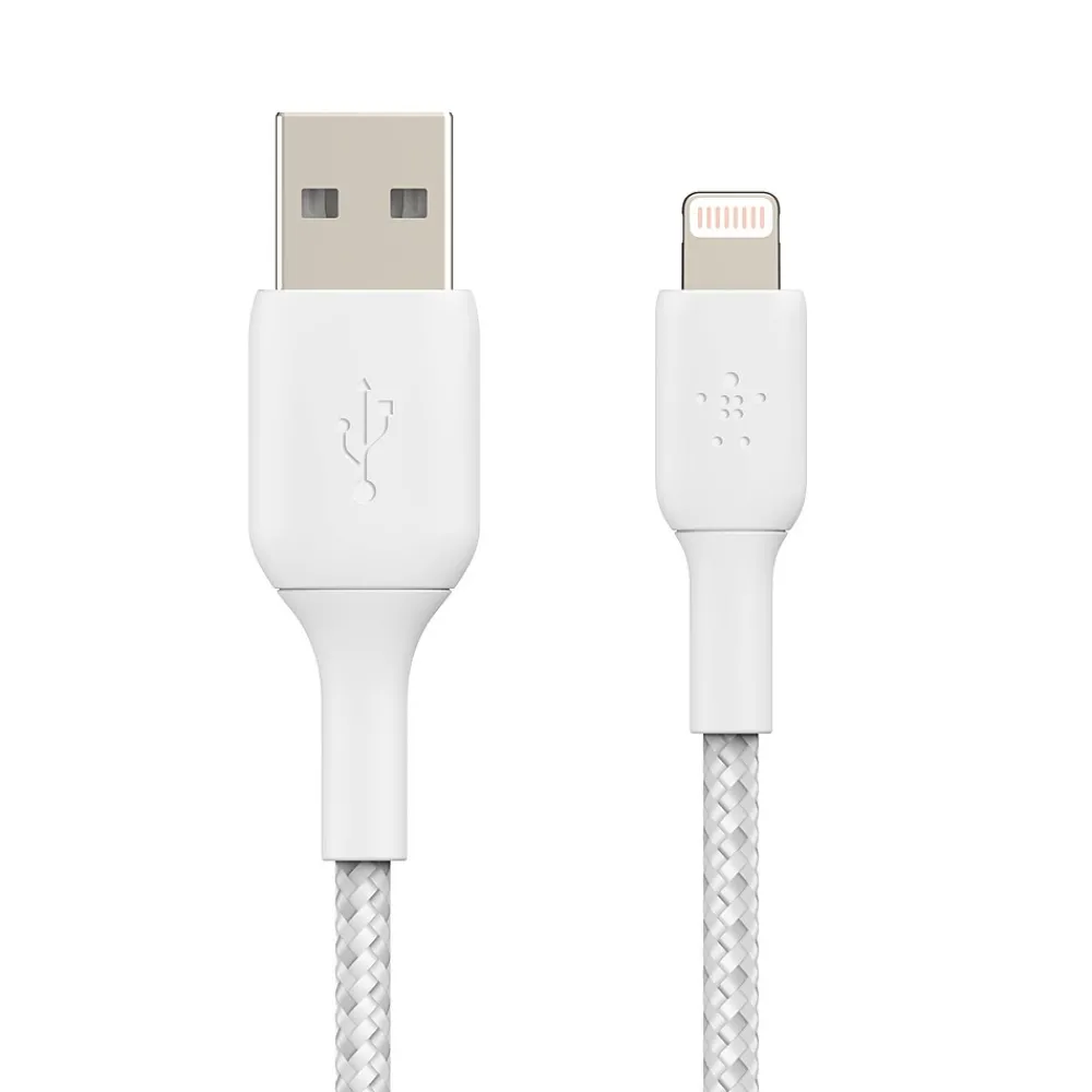 Belkin BOOSTCHARGE 6.6' USB A to Lightning Power Cable, Male to Male, White (CAA002BT2MWH)