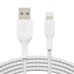 Belkin BOOSTCHARGE 6.6' USB A to Lightning Power Cable, Male to Male, White (CAA002BT2MWH)