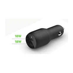 BoostCharge USB-C Car Charger, Black (CCB002BTBK)<Belkin