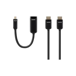 Belkin F2CD080BT12 12' Mini DisplayPort/HDMI Audio/Video Cable, Black