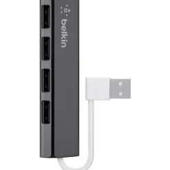 Belkin Ultra-Slim 4-Port USB 2.0 Hub, Black/White (F4U042BT)
