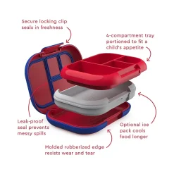 bentgo Kids Chill Lunch Box, Red/Royal (BGOCHL-R)