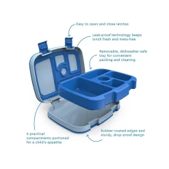 bentgo Kids Lunch Box, Blue, 19 Oz. (BGOKIDS-B)