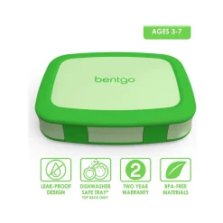 bentgo Kids Lunch Box, Green, 19 oz. (BGOKIDS-G)