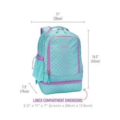 Kids Prints Mermaid Scales Backpack with Lunch Box, Teal/Purple (BGBKPAK-MMD)<bentgo Outlet