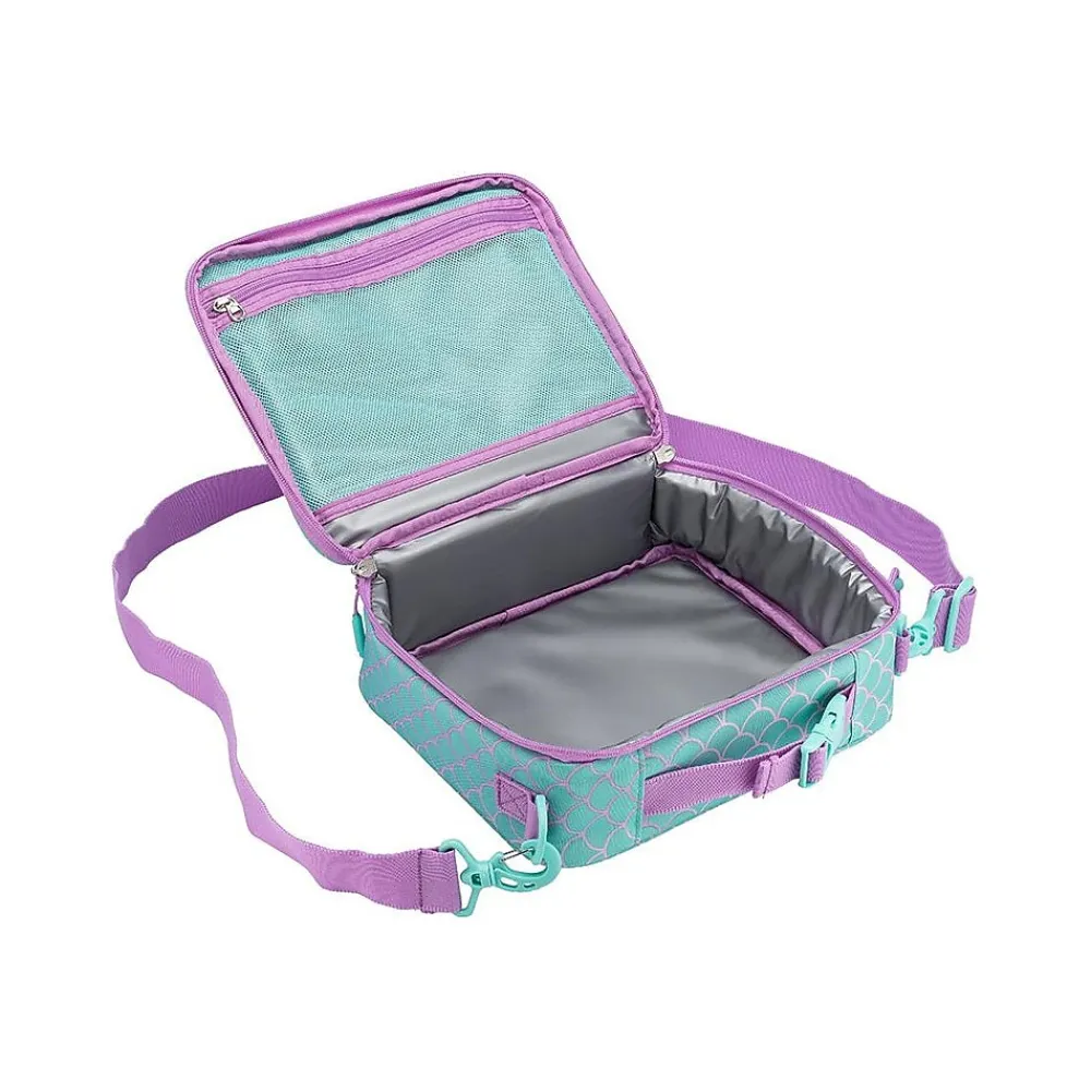 bentgo Kids Prints Mermaid Scales Lunch Bag, Teal/Purple (BGPTBAG-MMD)