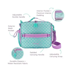 bentgo Kids Prints Mermaid Scales Lunch Bag, Teal/Purple (BGPTBAG-MMD)
