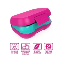 Lunch Totes & Water Bottles|bentgo Kids Snack Container, Fuchsia/Teal, 12 oz. (BGKDSNK-F)