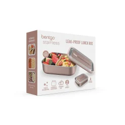 bentgo MicroSteel Lunch Box, Rose Gold, 41 oz. (BGSTLCH-RG)