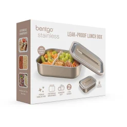 bentgo MicroSteel Lunch Box, Gold, 41 oz. (BGSTLCH-GD)