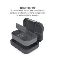 bentgo Modern Lunch Box, Dark Gray, 44 oz. (BGOMDN-DG)