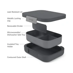 bentgo Modern Lunch Box, Dark Gray, 44 oz. (BGOMDN-DG)